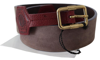 Elegant Brown Leather Belt With Gold Buckle - Luxury for You