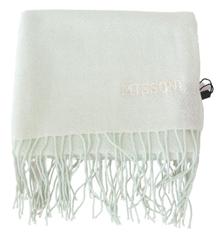 Elegant White Cashmere Scarf