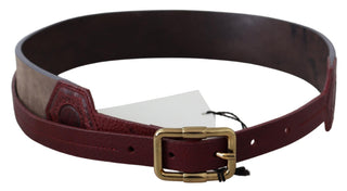 Elegant Brown Leather Belt With Gold Buckle - Luxury for You