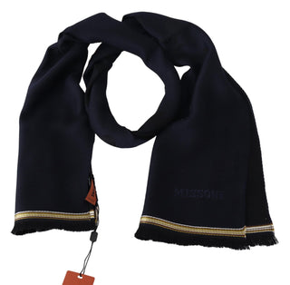 Elegant Unisex Wool Scarf With Embroidered Logo