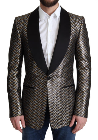 Elegant Metallic Jacquard Slim Blazer Jacket - Luxury for You