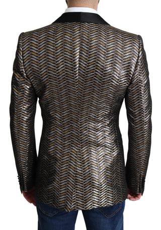 Elegant Metallic Jacquard Slim Blazer Jacket - Luxury for You