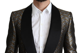 Elegant Metallic Jacquard Slim Blazer Jacket - Luxury for You