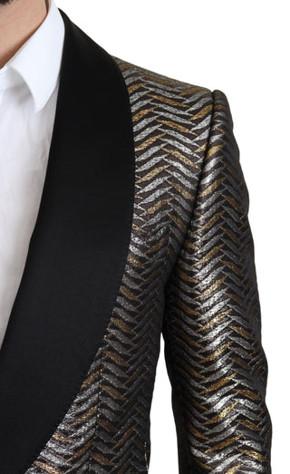 Elegant Metallic Jacquard Slim Blazer Jacket - Luxury for You