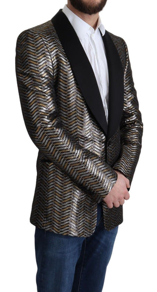 Elegant Metallic Jacquard Slim Blazer Jacket - Luxury for You