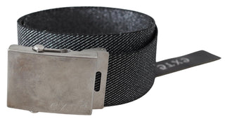 Elegant Black Canvas Waist Belt With Silver Buckle - Luxury for You