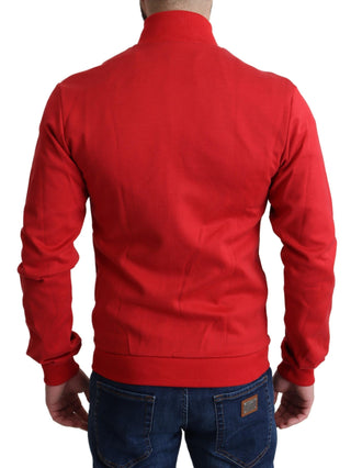 Chic Red Turtle Neck Zip Cardigan Sweater - Luxury for You