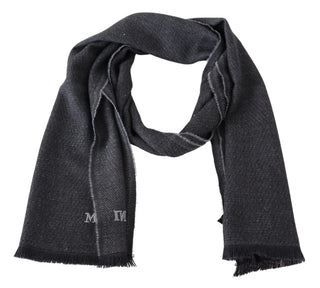 Elegant Wool Scarf With Signature Embroidery