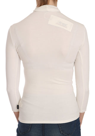 Elegant White Long Sleeve Crew Neck Top - Luxury for You