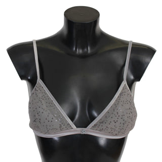 Sequined Gray Triangolo Bra Luxury Underwear - Luxury for You