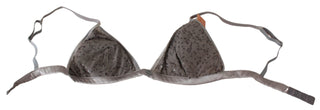 Sequined Gray Triangolo Bra Luxury Underwear - Luxury for You