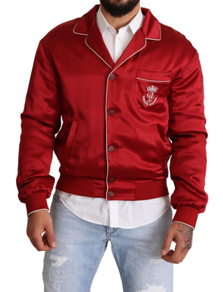 Sumptuous Silk Red Bomber Jacket - Luxury for You