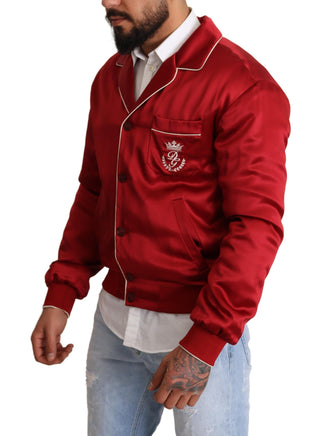 Sumptuous Silk Red Bomber Jacket - Luxury for You