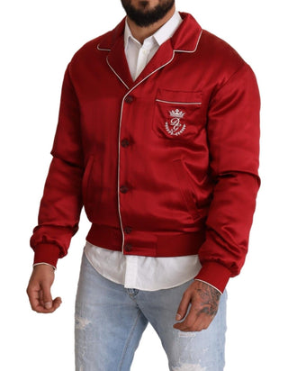 Sumptuous Silk Red Bomber Jacket - Luxury for You