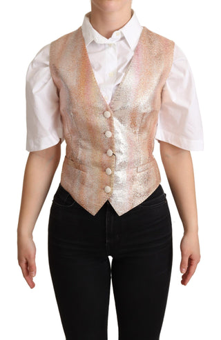 Elegant Pink Metallic Sheen Waistcoat - Luxury for You