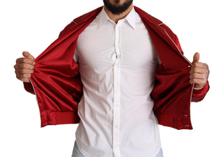 Sumptuous Silk Red Bomber Jacket - Luxury for You