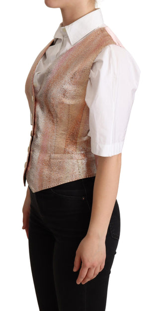 Elegant Pink Metallic Sheen Waistcoat - Luxury for You