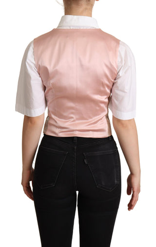 Elegant Pink Metallic Sheen Waistcoat - Luxury for You