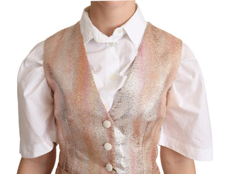 Elegant Pink Metallic Sheen Waistcoat - Luxury for You