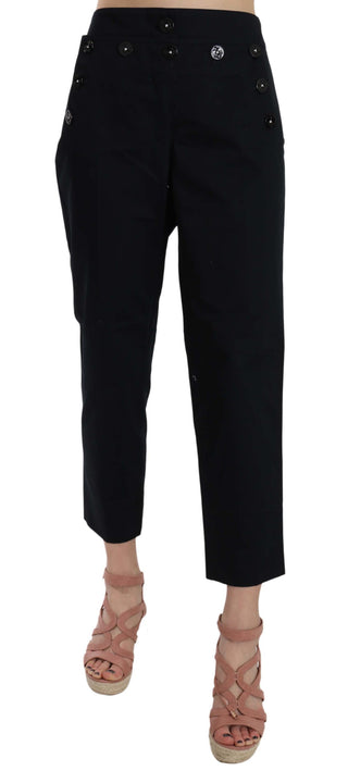 Chic Black Cotton Trousers - Luxury for You