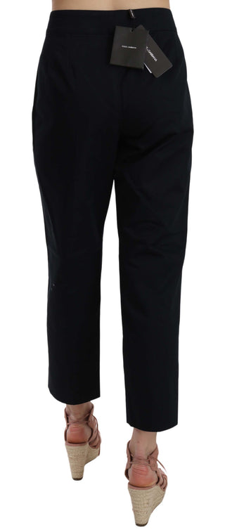 Chic Black Cotton Trousers - Luxury for You