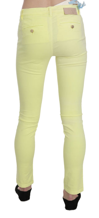 Chic Yellow Low Waist Skinny Casual Trousers - Luxury for You