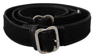 Chic Black Leather Waist Belt With Chrome Buckle - Luxury for You