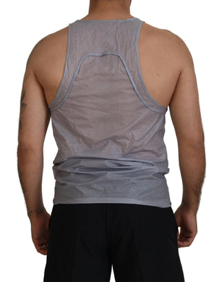 Light Gray Cotton Sleeveless Tank Men Top T-shirt