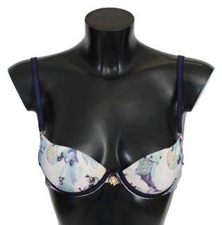 Elegant Push-up Bra In Blue Print - Luxury for You