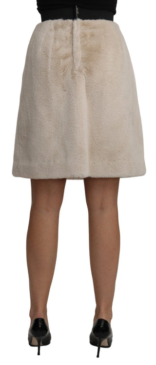 Beige High Waist A-line Mini Skirt - Luxury for You