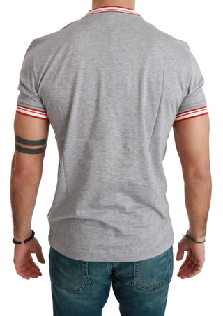 Chic Gray Cotton T-shirt With Year Of The Pig Motive - Luxury for You