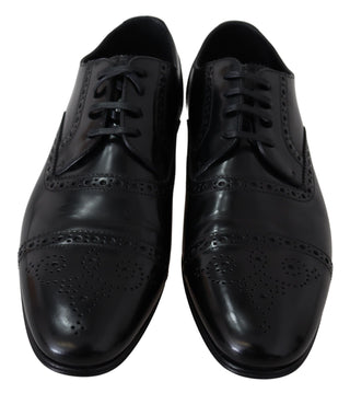 Elegant Black Leather Formal Derby Shoes - Luxury for You