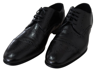 Elegant Black Leather Formal Derby Shoes - Luxury for You