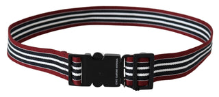 Striped Leather Fashion Belt In Black & Red - Luxury for You