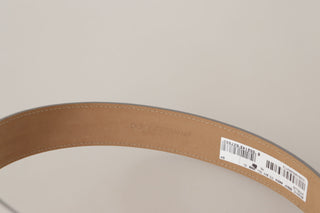 Engraved Silver-toned Leather Belt