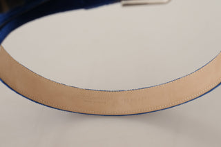 Elegant Velvet Metal-logo Belt