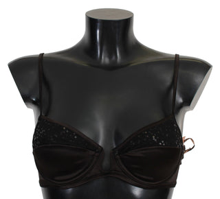 Sequined Brown Balconette Bra - Luxury for You