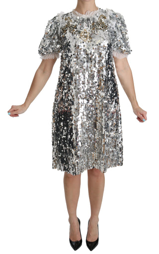 Elegant Silver A-line Dress With Crystal Accents - Luxury for You