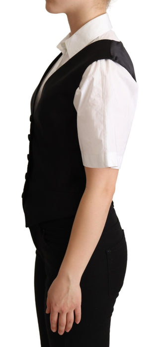 Elegant Silk Blend Black Waistcoat - Luxury for You