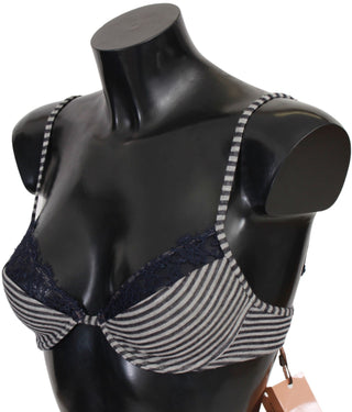 Blue Stripes Lace Reggiseno Bra - Luxury for You