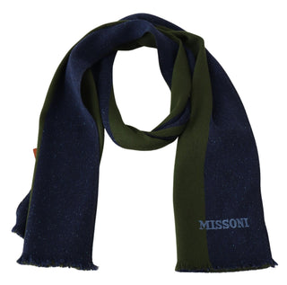 Authentic Wool Scarf With Stripes And Logo Embroidery