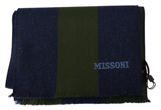 Authentic Wool Scarf With Stripes And Logo Embroidery