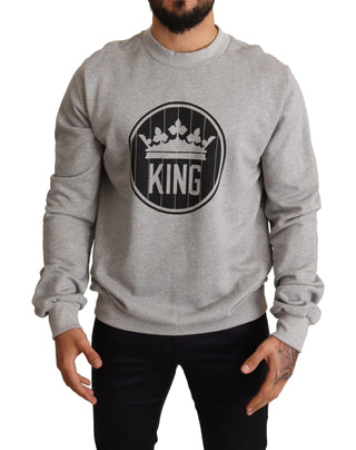 Regal Crown Cotton Sweater - Sophisticated Gray - Luxury for You