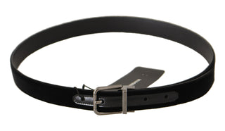 Elegant Black Cotton-leather D&g Belt