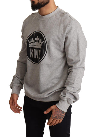 Regal Crown Cotton Sweater - Sophisticated Gray - Luxury for You