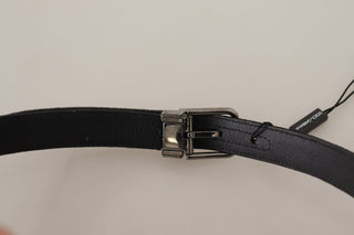 Elegant Black Cotton-leather D&g Belt