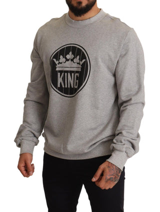 Regal Crown Cotton Sweater - Sophisticated Gray - Luxury for You