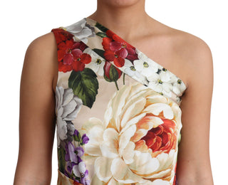 Elegant One-shoulder Floral Silk Maxi Dress - Luxury for You