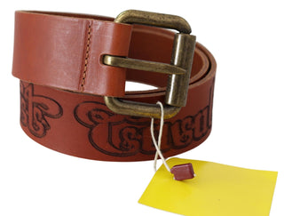 Chic Brown Leather Logo Waist Belt - Luxury for You