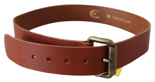 Chic Brown Leather Logo Waist Belt - Luxury for You